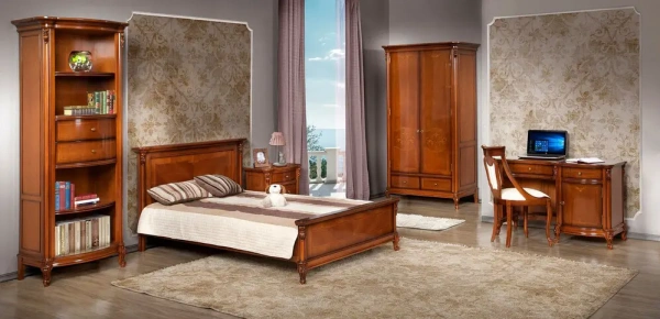 Кровать 120 "Фирензе" Орех 882  купить в интернет магазине Мебель из массива. Звоните +7 495 961-63-63 Кровати из массива дерева